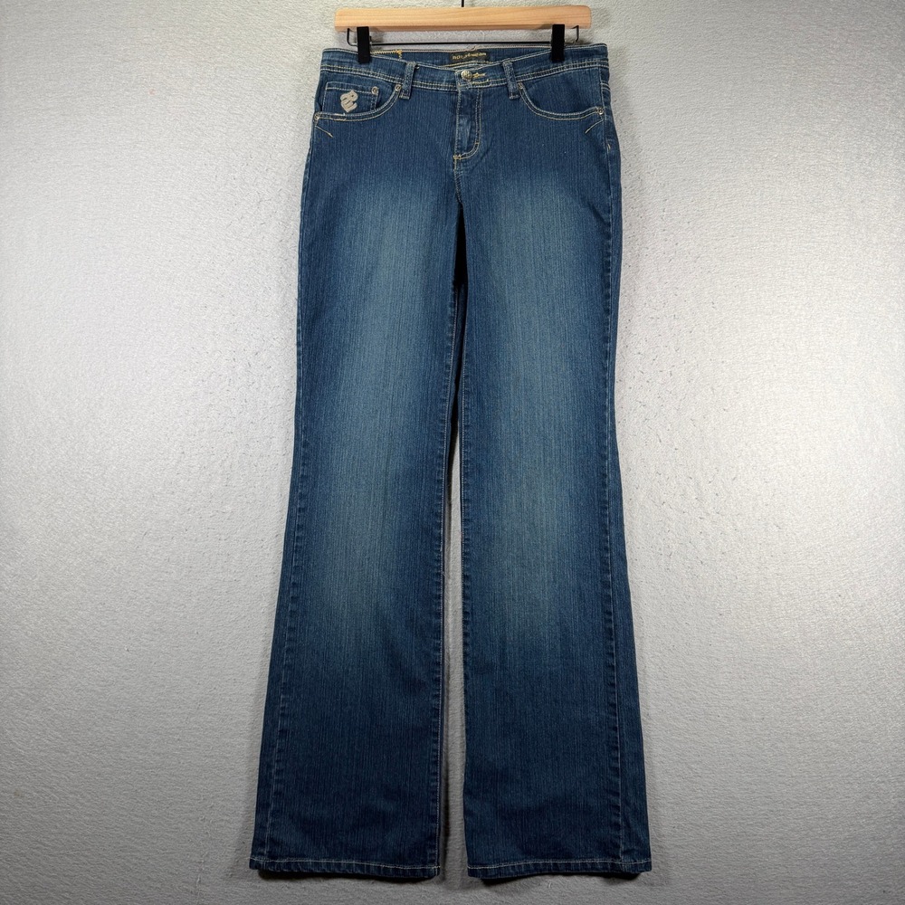 Vintage Rocawear Women's Blue Denim Bootcut Jeans Embellished Pockets Size 9